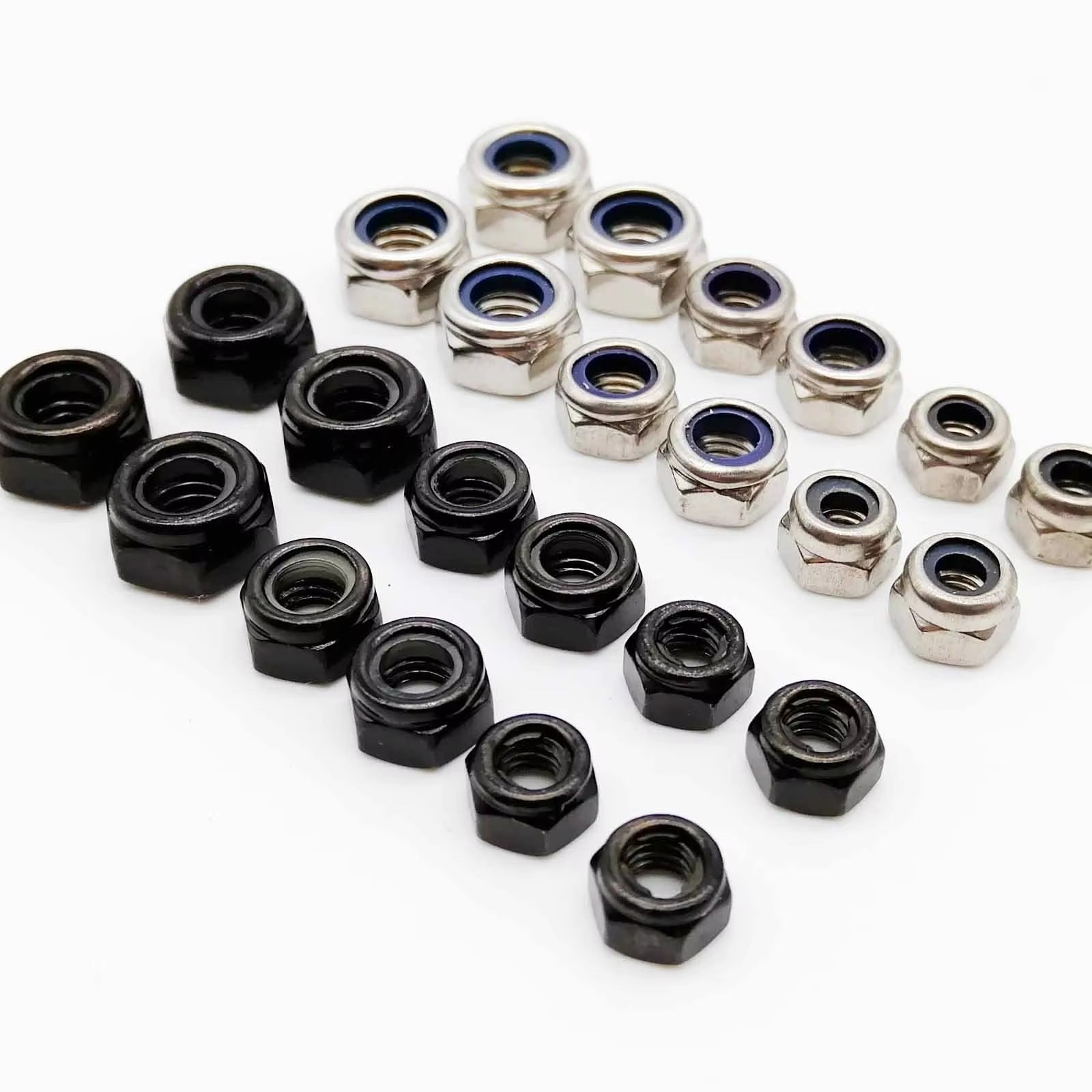Stainless Steel Nylon Lock Nut M2 M2.5 M3 M3.5 M4 M5 M6 M8 M10 M12 M14 M16 100pc