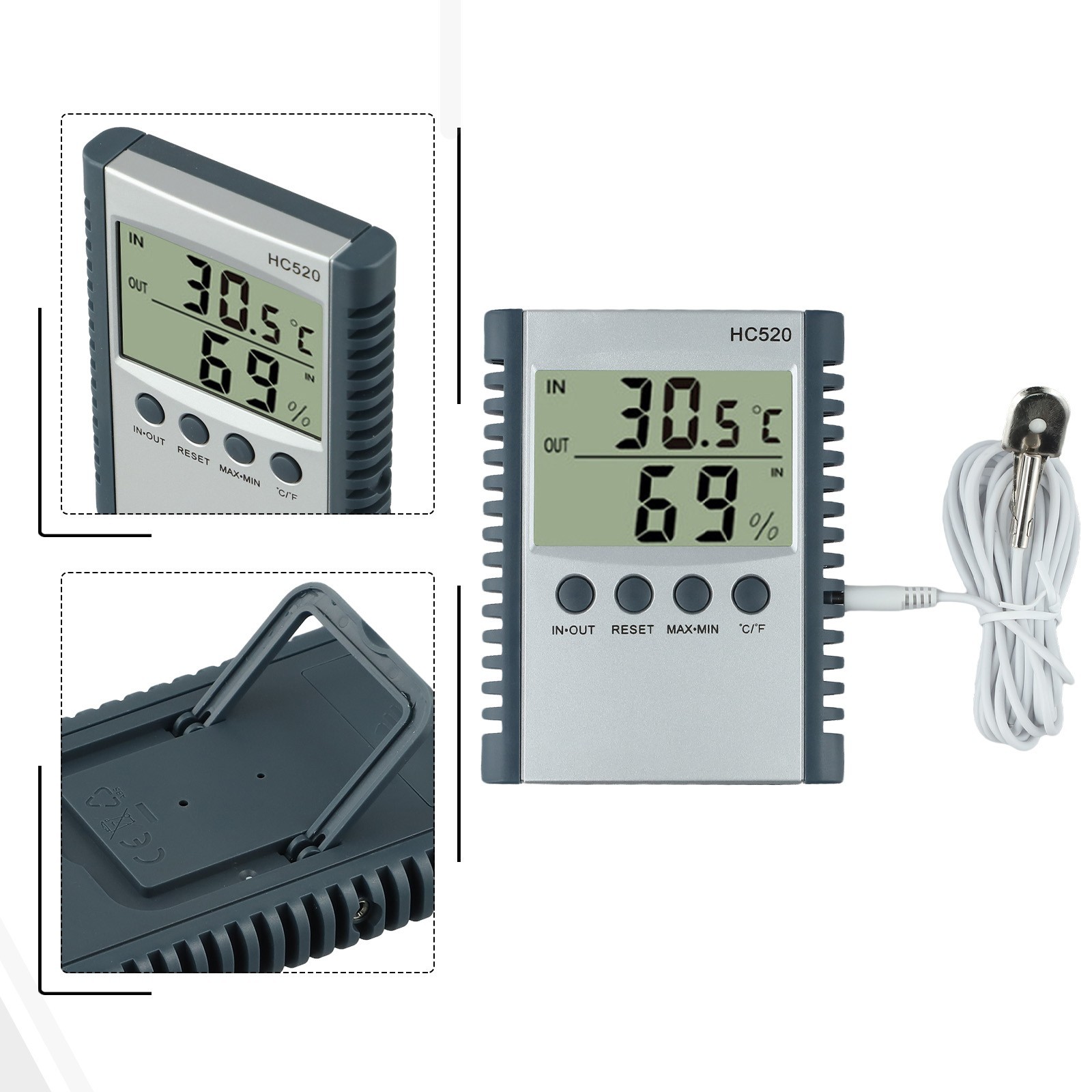 Contemporary Design Temperature and Humidity Meter for Indoor and Outdoor Use
