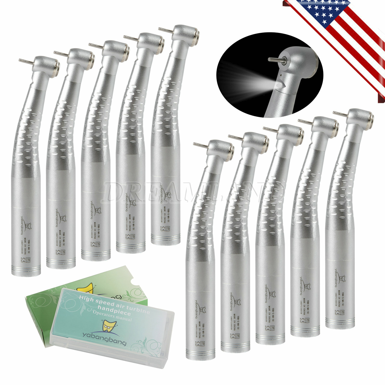 Dental Fiber Optic Turbine Handpiece fit KaV cavo LED 4/6Hole Quick Coupling YB6