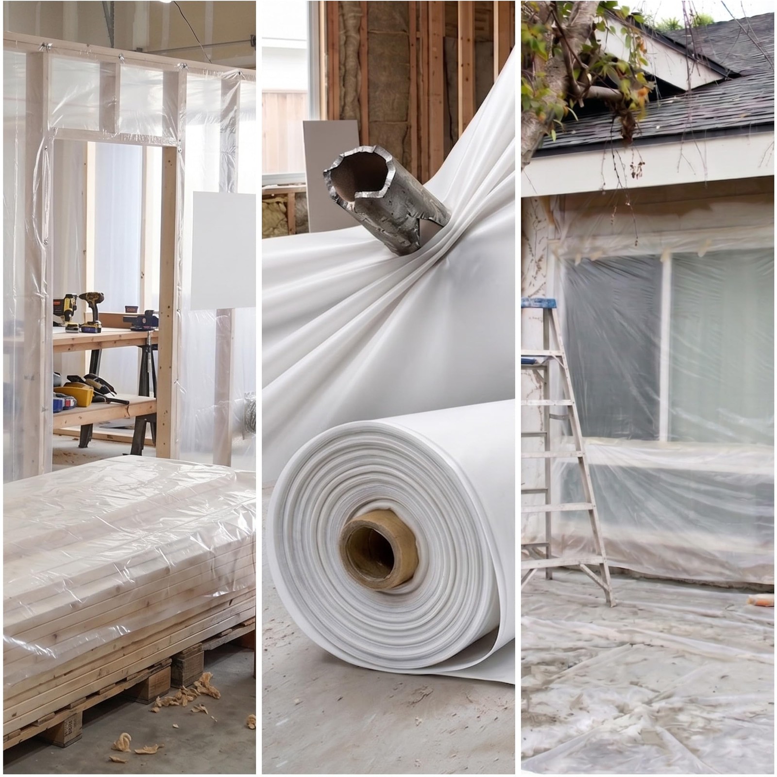 Lauco Heavy Duty Plastic Sheeting 10′ x 100′ Roll, 6 Mil Clear Polyethylene
