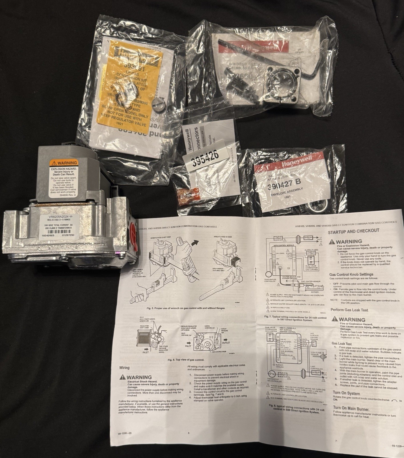 Honeywell VR8205A2024 Gas Valve 24V 60Hz For VR8205 VR8105 VR8305
