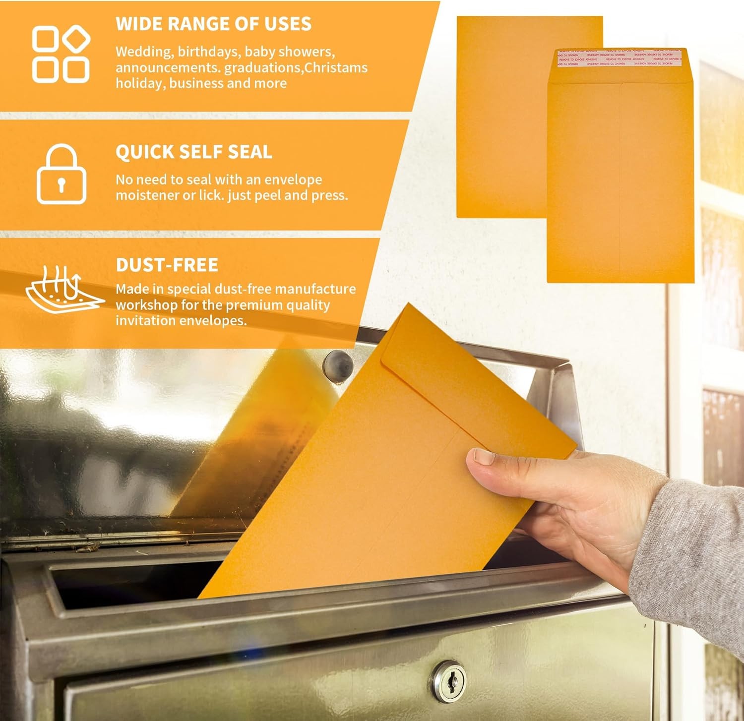 100 Pack 9×12″ Kraft Catalog Mailing Envelopes Mailers Peel Self Seal