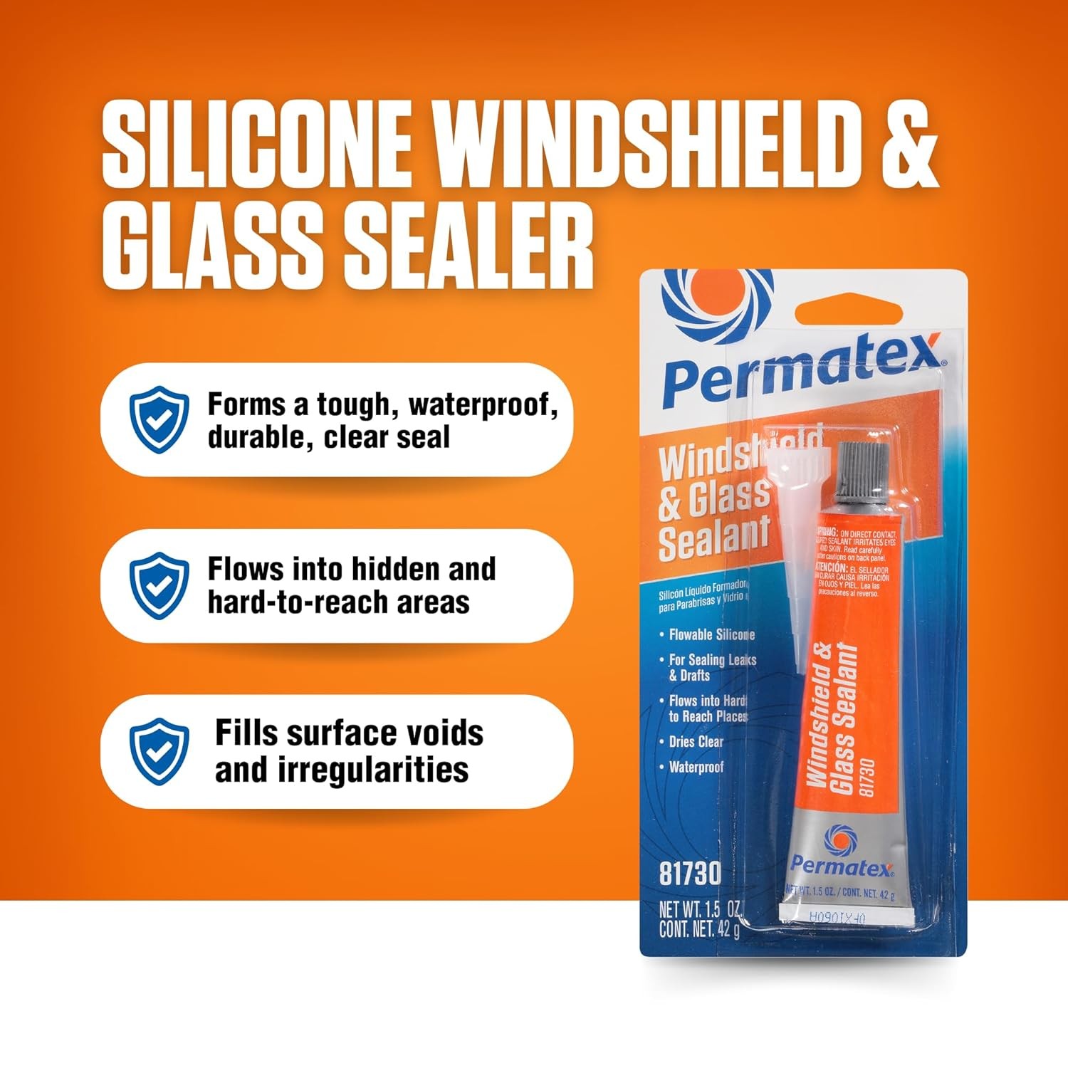 Permatex Flowable Silicone Windshield and Glass Sealer 1.5 oz Medium Strength