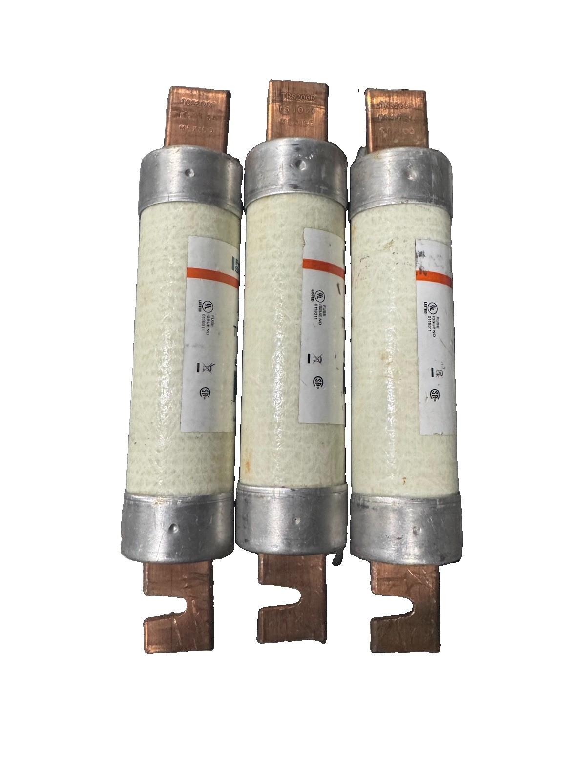 (Lot of 3) TRS200R Ferraz Shawmut Tri-Onic 200A 600V Time Delay Fuses *Tested*