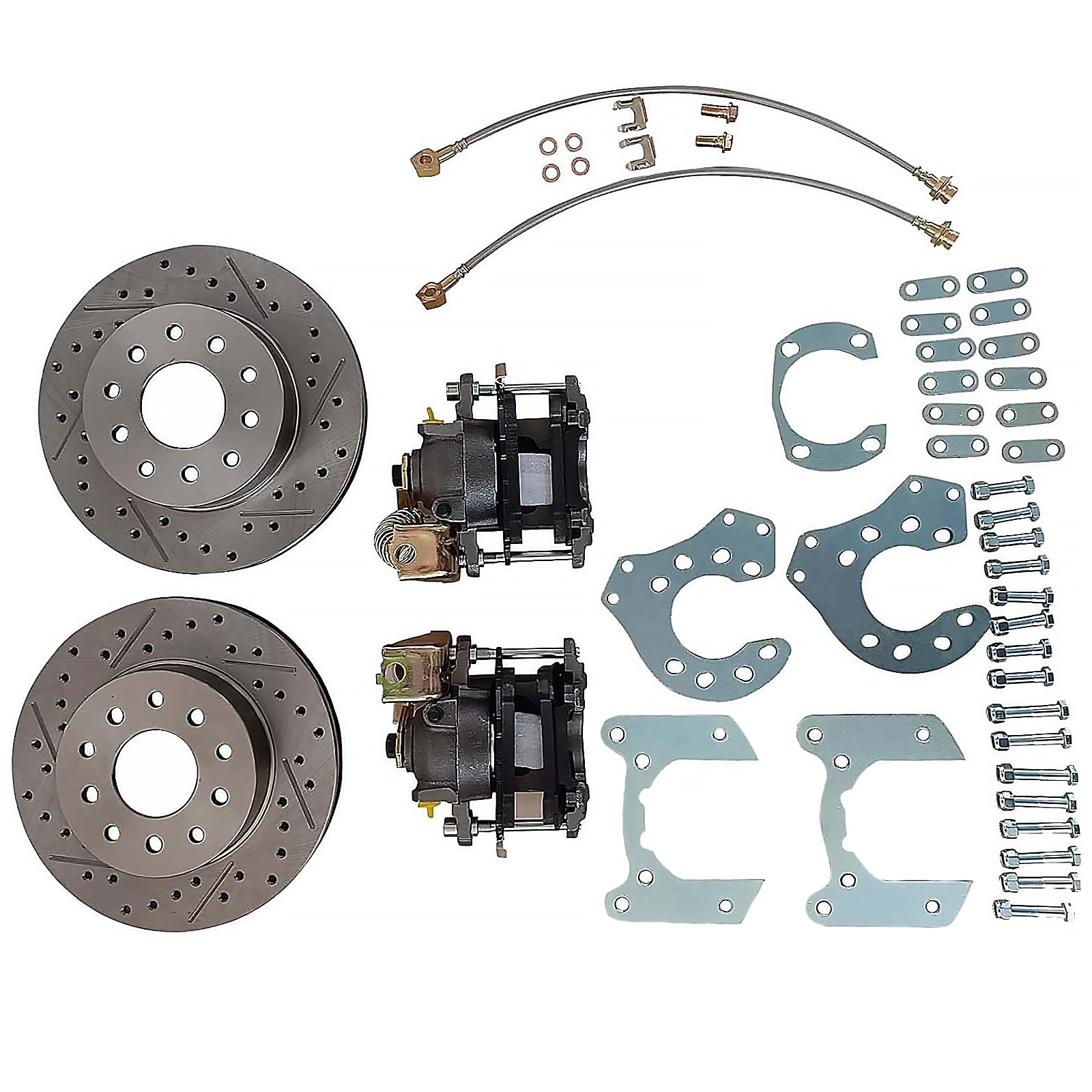 Bolt-On Disc Brake Kit for Ford 9-Inch Rear End W/Currie Axles, E-Brake Rotors