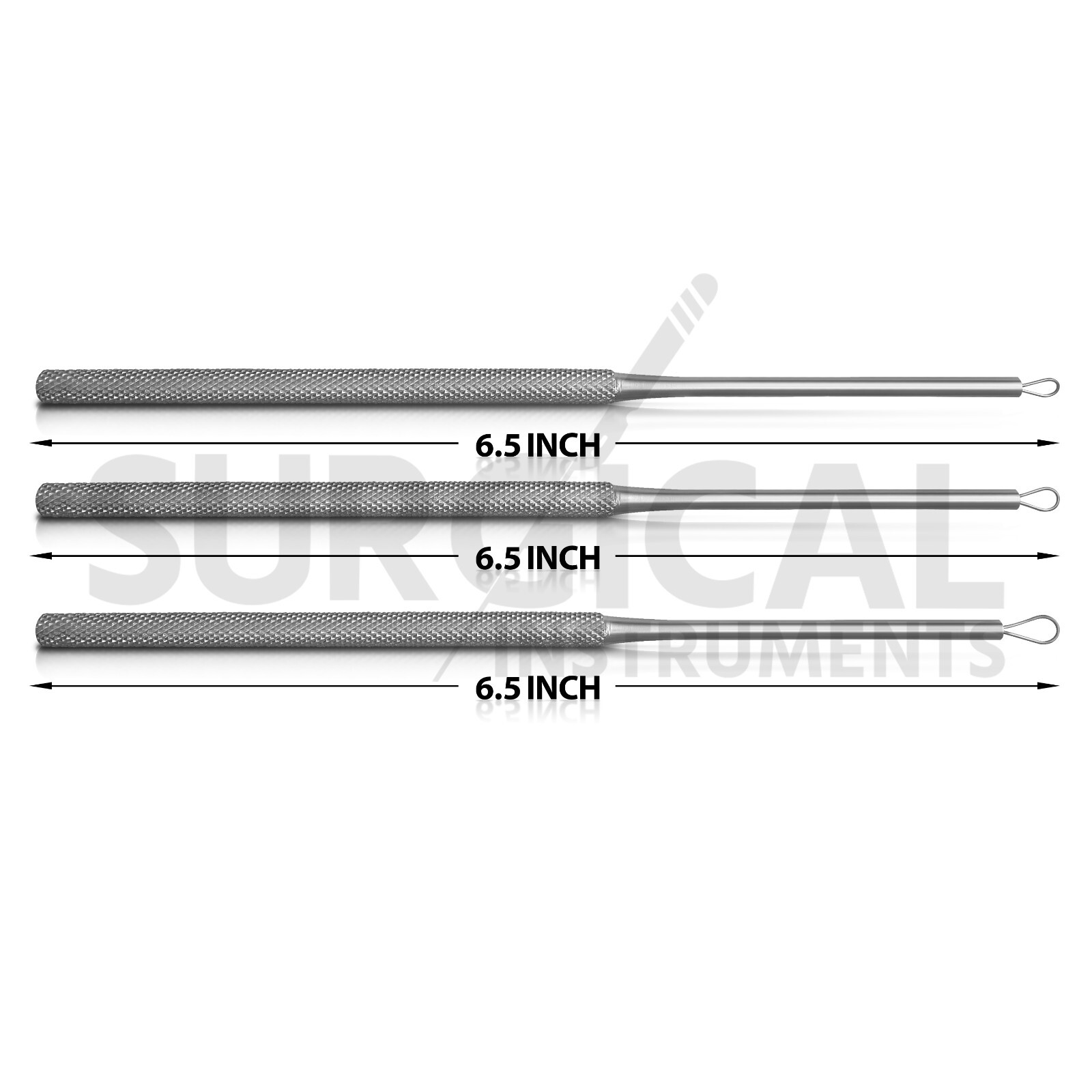 3 Pcs Billeau Ear Pick Ear Loop Curette Set Stainless Steel German Grade