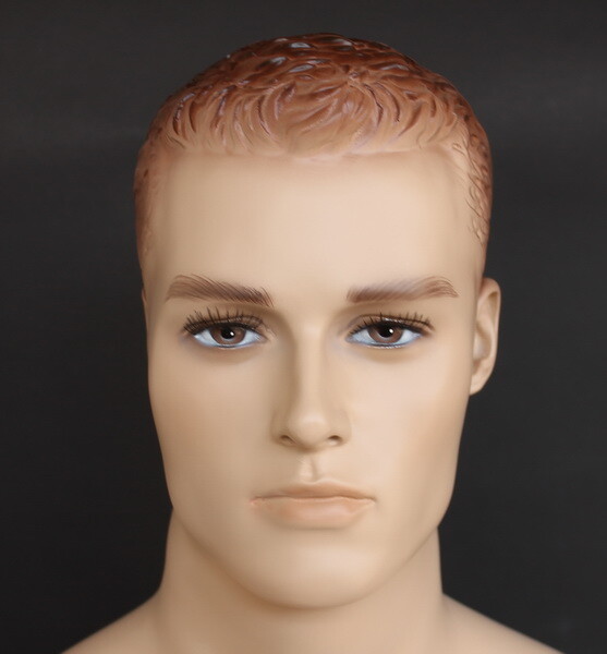 4 ft 7 in Male Seated Mannequin Sculptured hair face make up Skintone SFM8-FT