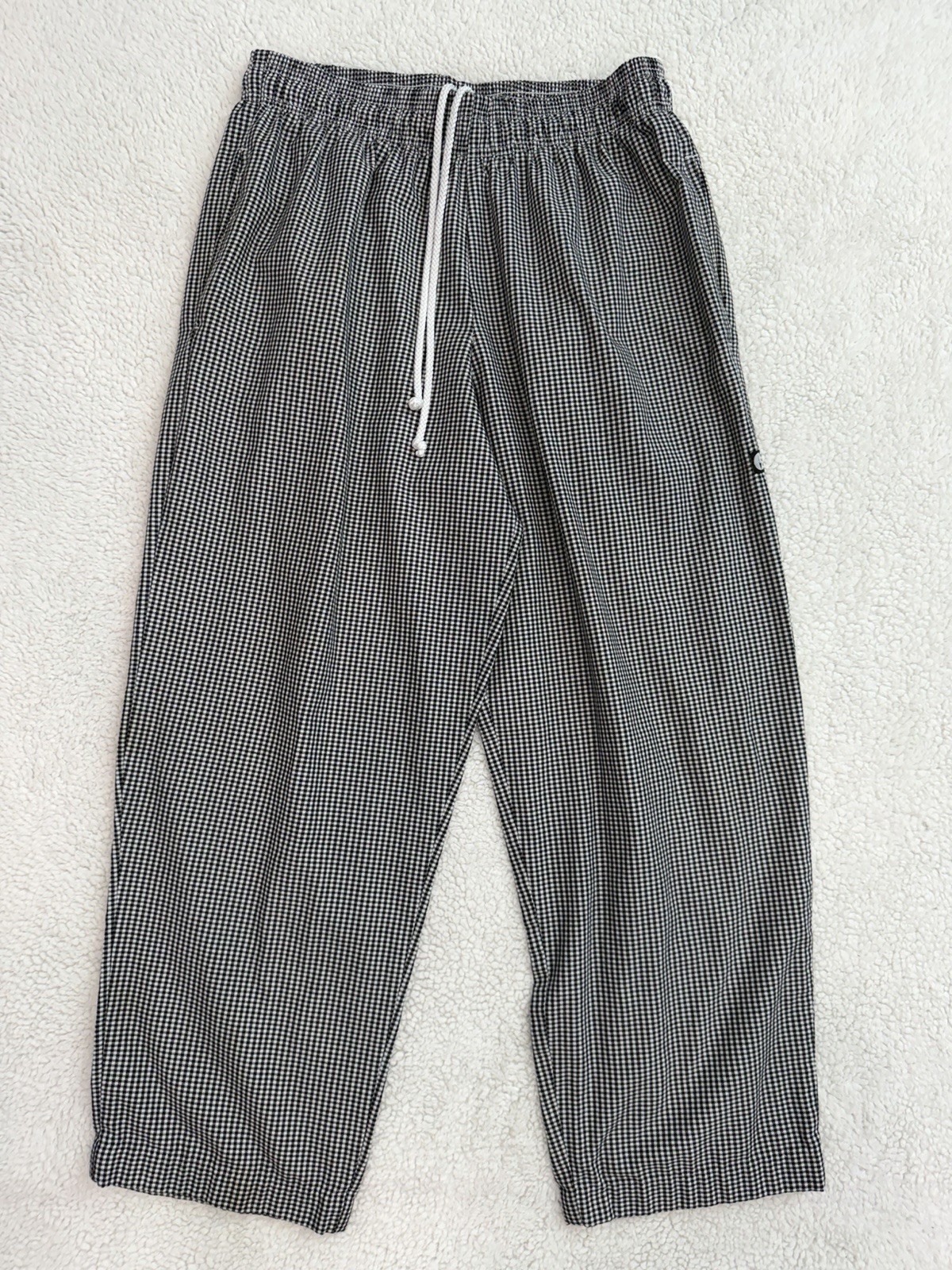 Chef Works Essential Baggy Pants L Black White Gingham Check Uniform Unisex