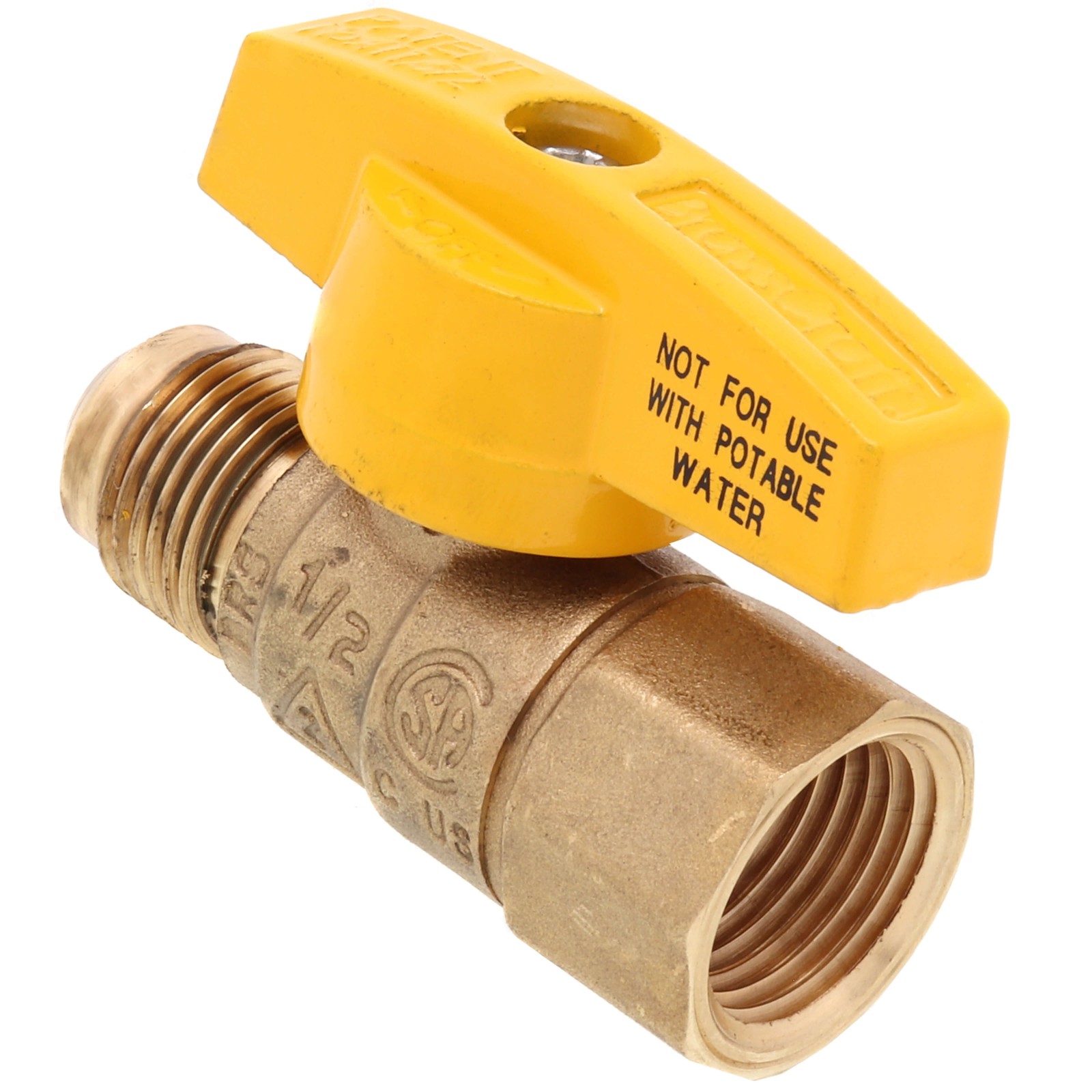 Brasscraft TBV8-8 Gas Ball Valve 1/2″ Brass Flare x FNPT 100% Leak Tested