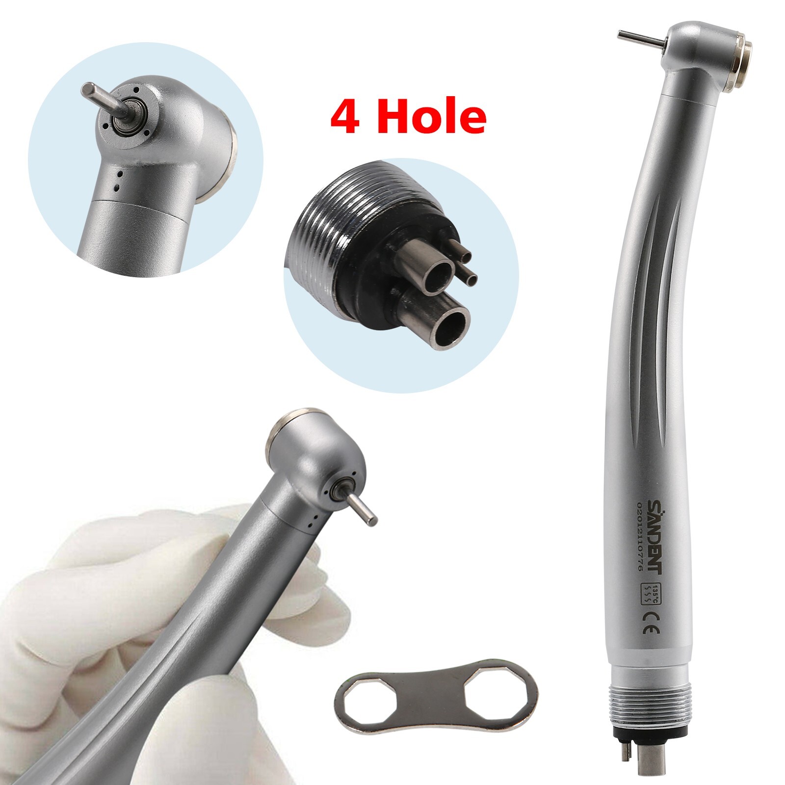 10 SANDENT NSK Style Dental High Speed Handpiece Push Button Standard Head 4Hole