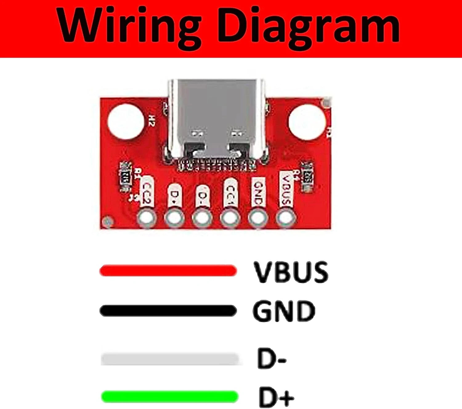 5pcs USB Type-C Breakout Board Serial Basic Breakout Female Connector Type PC