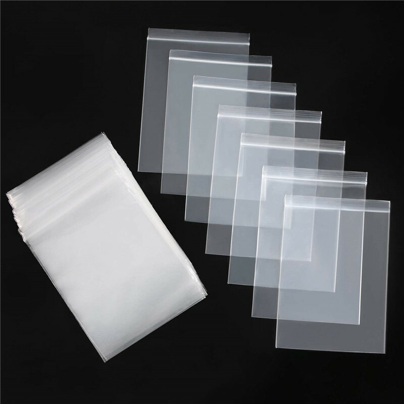 Lot of 200pcs Clear Reclosable Zip lock Plastic Bags 2-MIL Poly Zipper Baggies