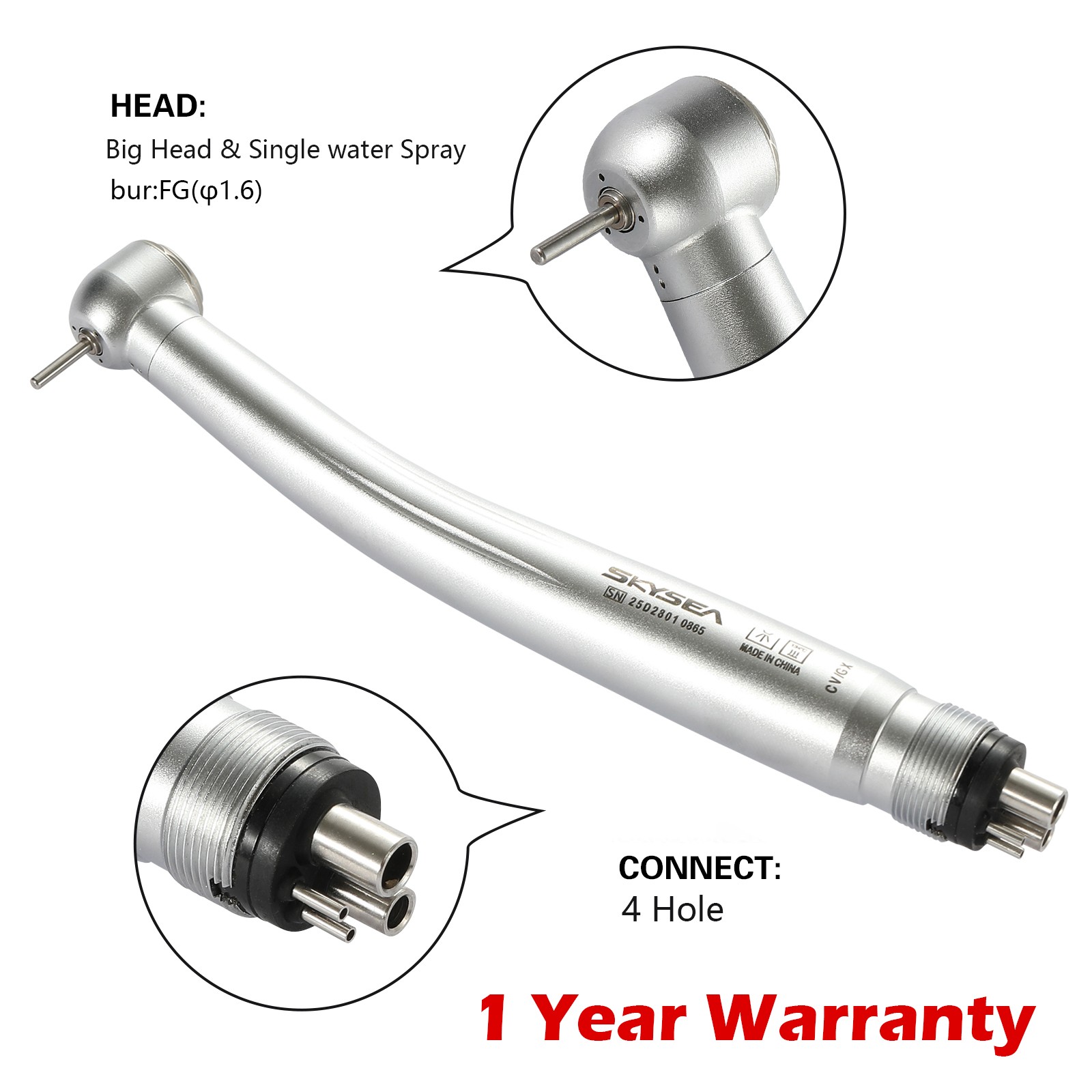 SANDENT High Speed Handpiece 4 Hole 2 Holes Push Button Turbine Y1BA4