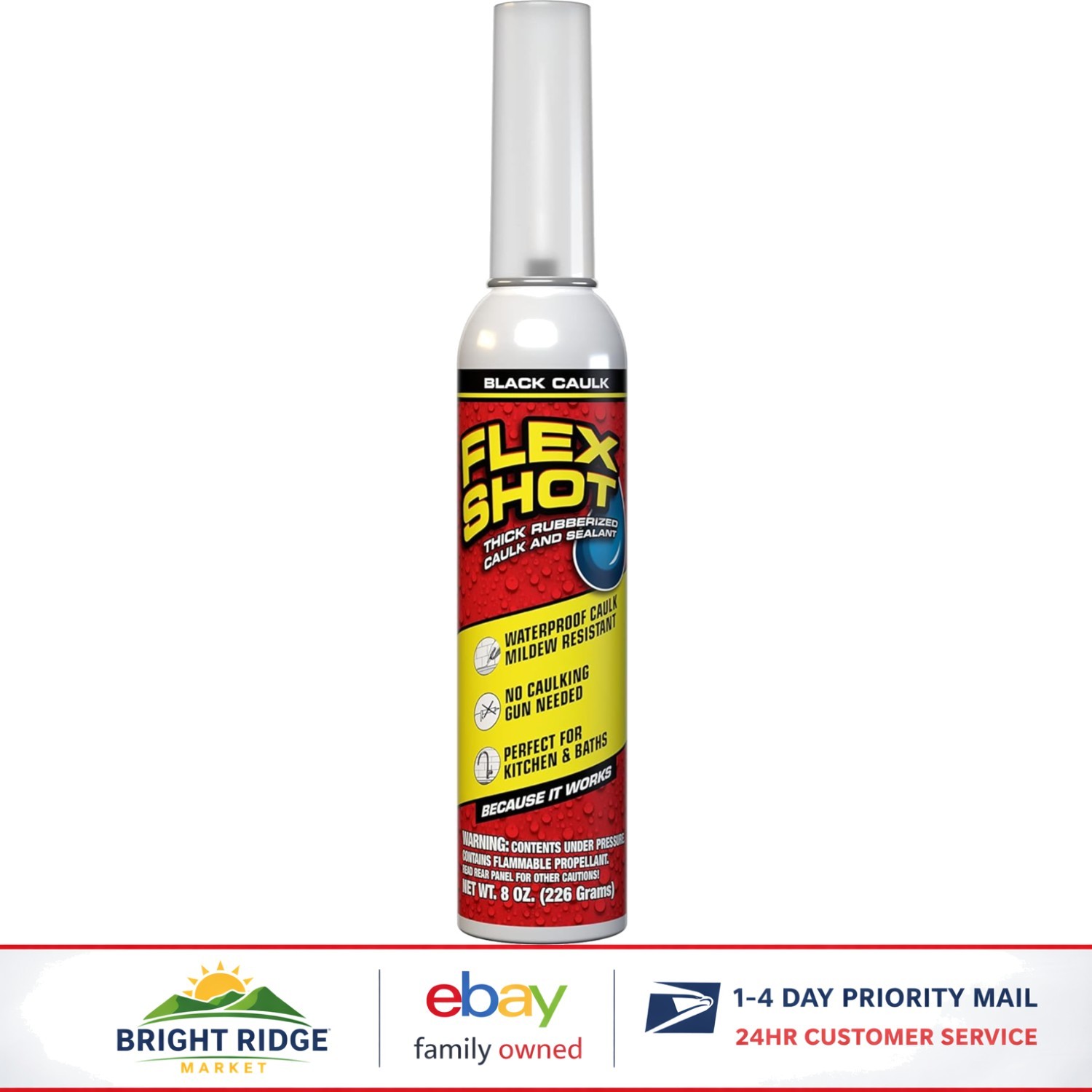 Flexible Adhesive Sealant, 8oz Waterproof Caulk for Indoor and Outdoor Use