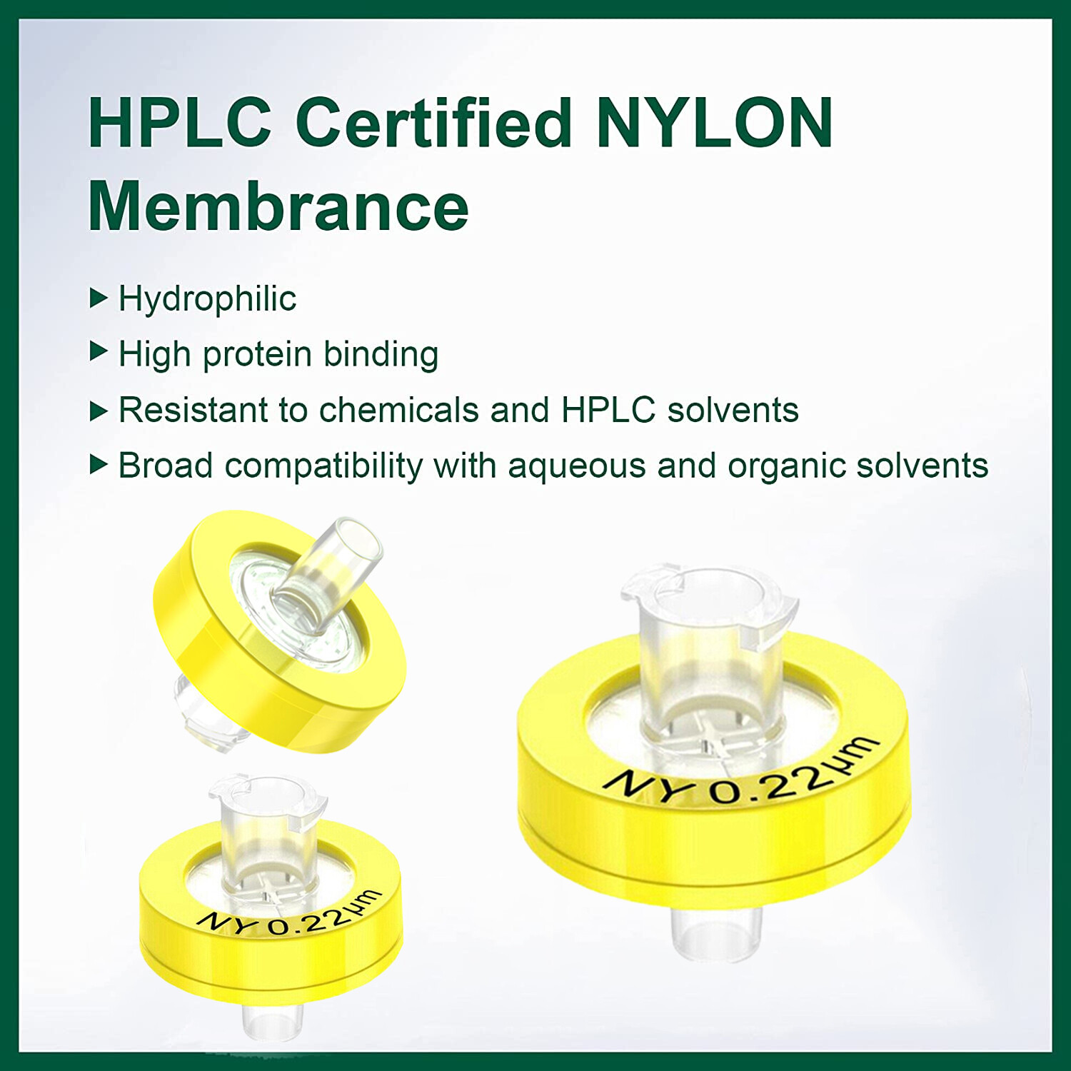 100PCS Nylon NY Syringe Filter 13mm 25mm Diameter 0.45 um 0.22 μm Pore Size HPLC