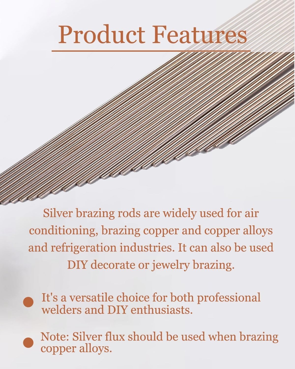 Brazing Rods 15% Silver, Brazing Rod 1/13″ X 13.78″, 7 Rods Silver Solder for…