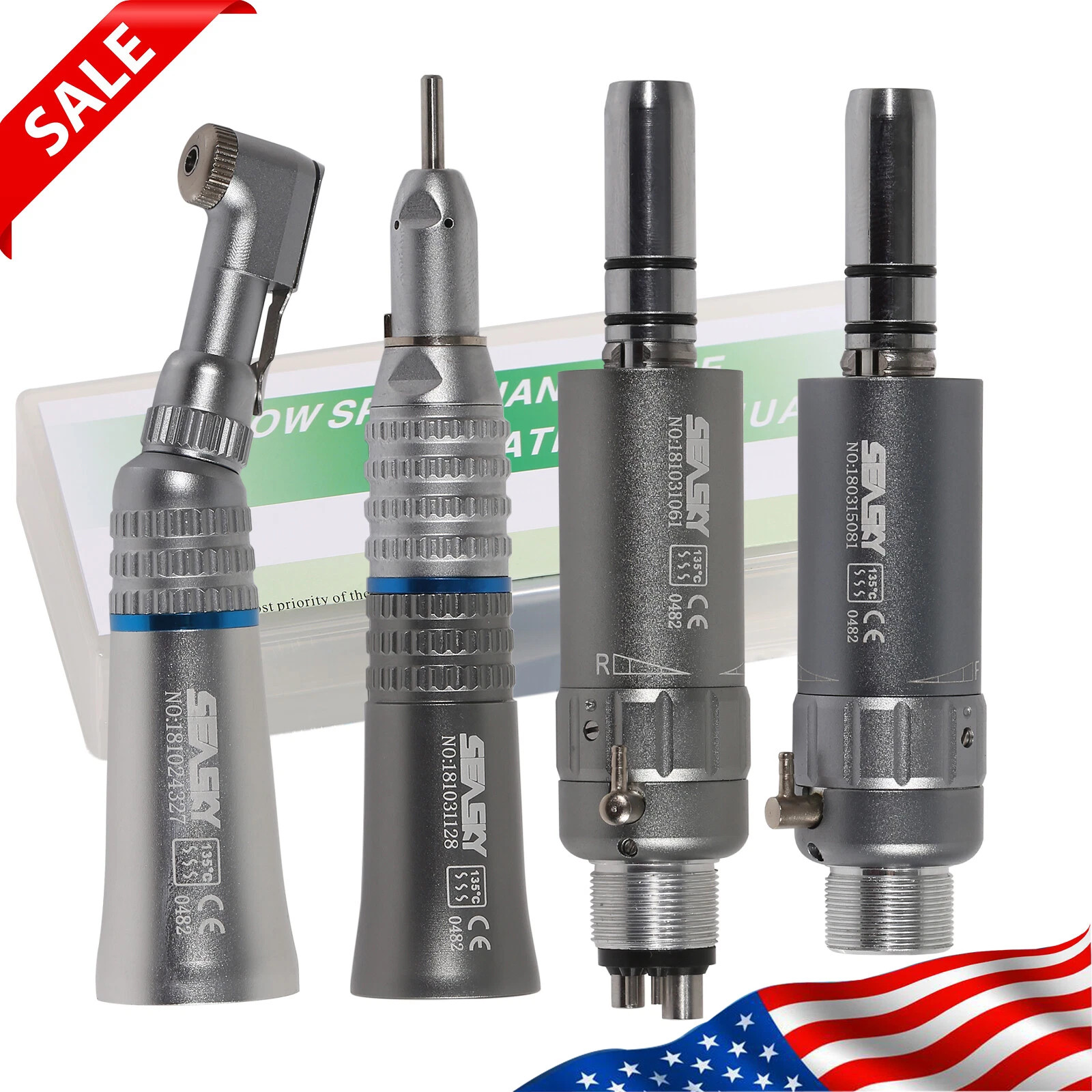 NSK Style Dental Slow Low Speed Handpiece Straight Contra Angle Air Motor 2/4H