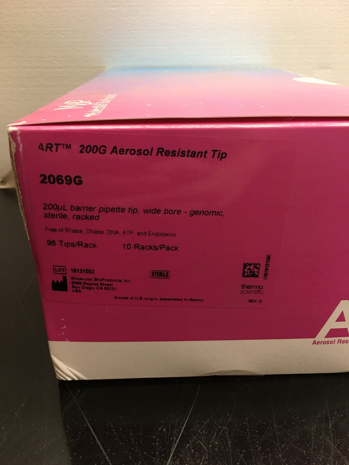 MBP ART 200uL 2069G ART 200G 200uL Aerosol Resistant Tip 10 Racks