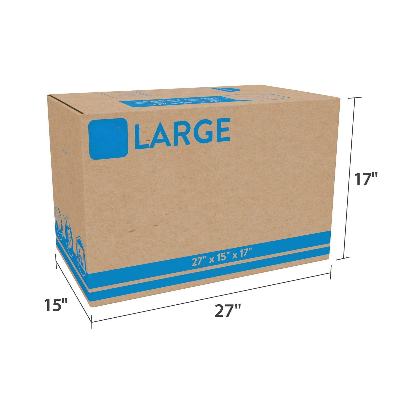 (10 pack) Large Moving Boxes, 27L x 15W x 17H, Kraft