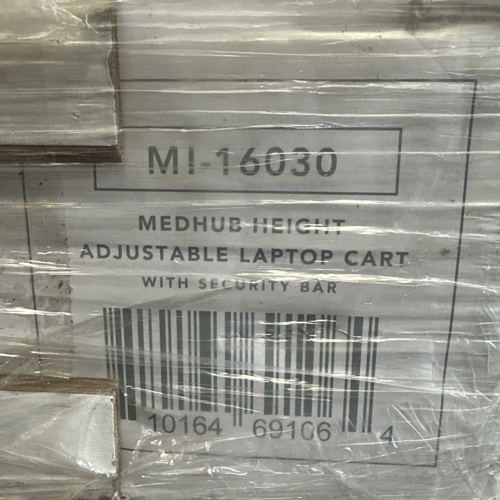 Mount-It! MedHub Height Adjustable Mobile Laptop Cart with Anti-Theft Bar