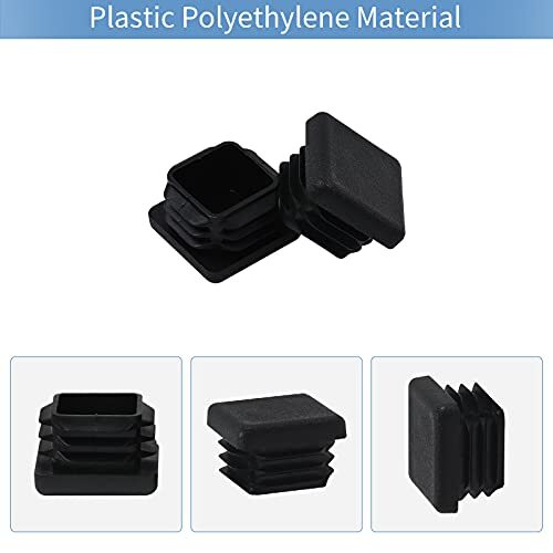 1 1×1 Square Tube End Cap Plastic Plugs 12 Pack, 1×1 1 Inch Square Tubing Plug