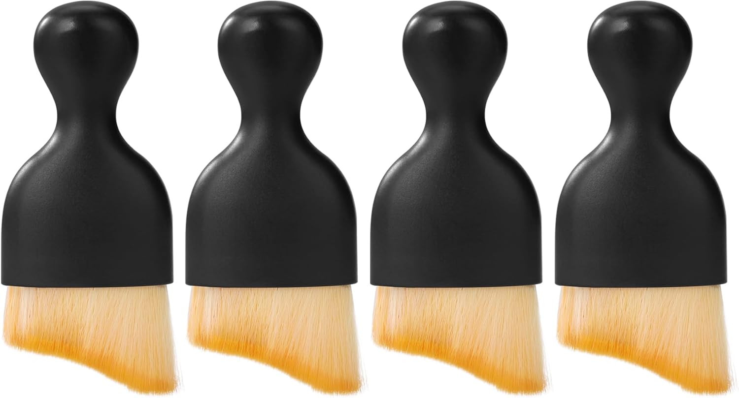 4-Pack Car Detailing Brush Set Soft Bristle Dashboard Air Vent Interior Cleaner