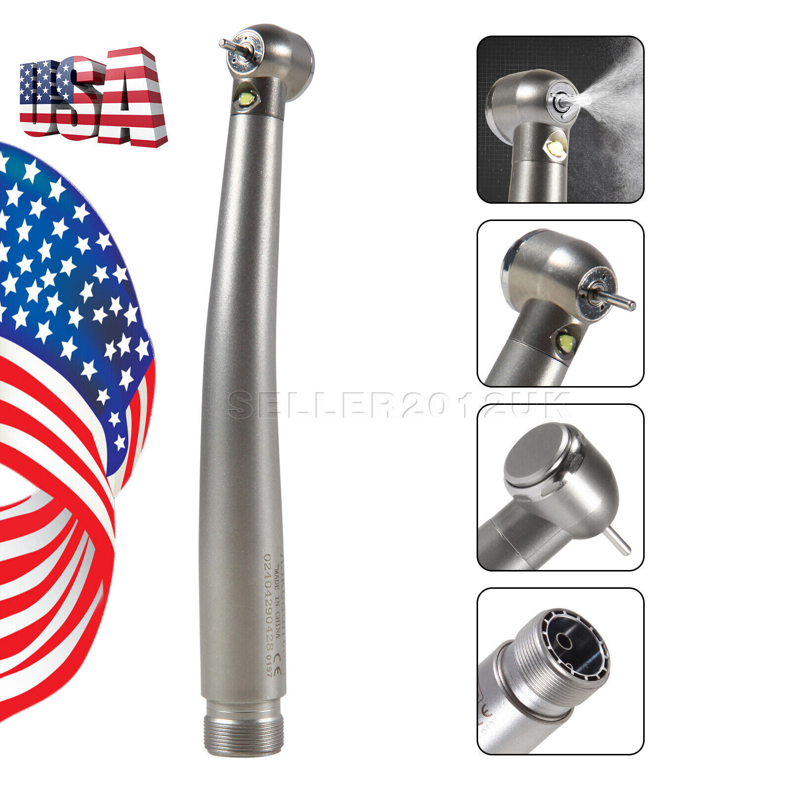 Dental High Speed Handpiece E-generator LED Fiber Optic Push 2 Hole 2-H Borden