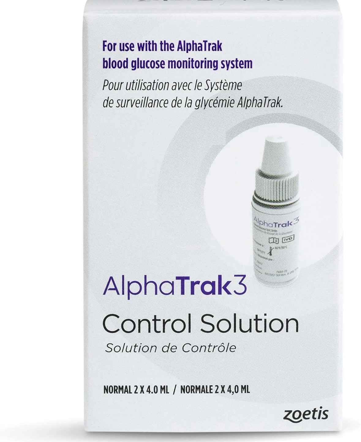Alphatrak 3 Control Solution for AT3 Blood Glucose Meter 2 Count 4Ml Bottles