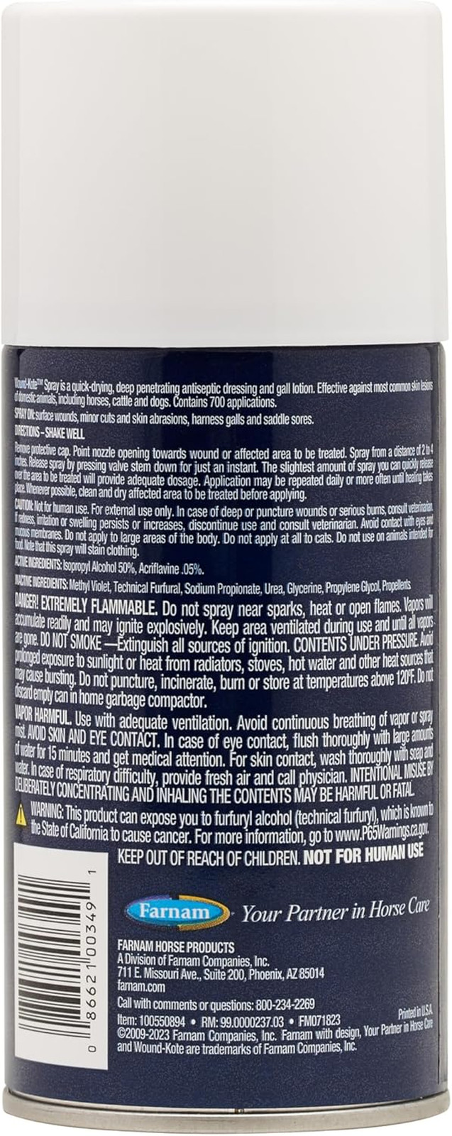Wound-Kote Blue Lotion Spray Horse Wound Care for Use on Horses and Dogs