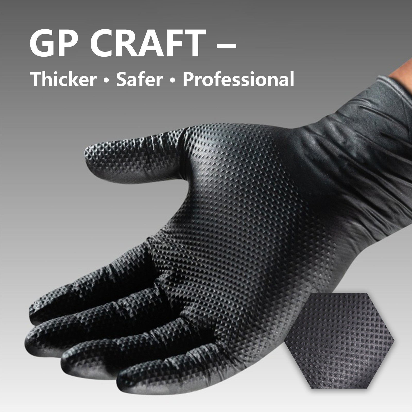800-Count Heavy-Duty 8 Mil Black Nitrile Gloves | Textured Industrial Bulk Lot