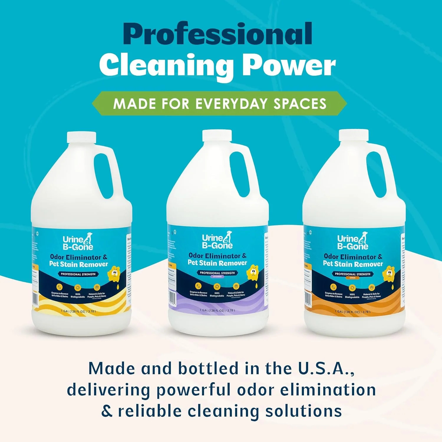 Urine B-Gone, Professional Enzyme Odor Eliminator & Pet Stain Remover, Human, Ca