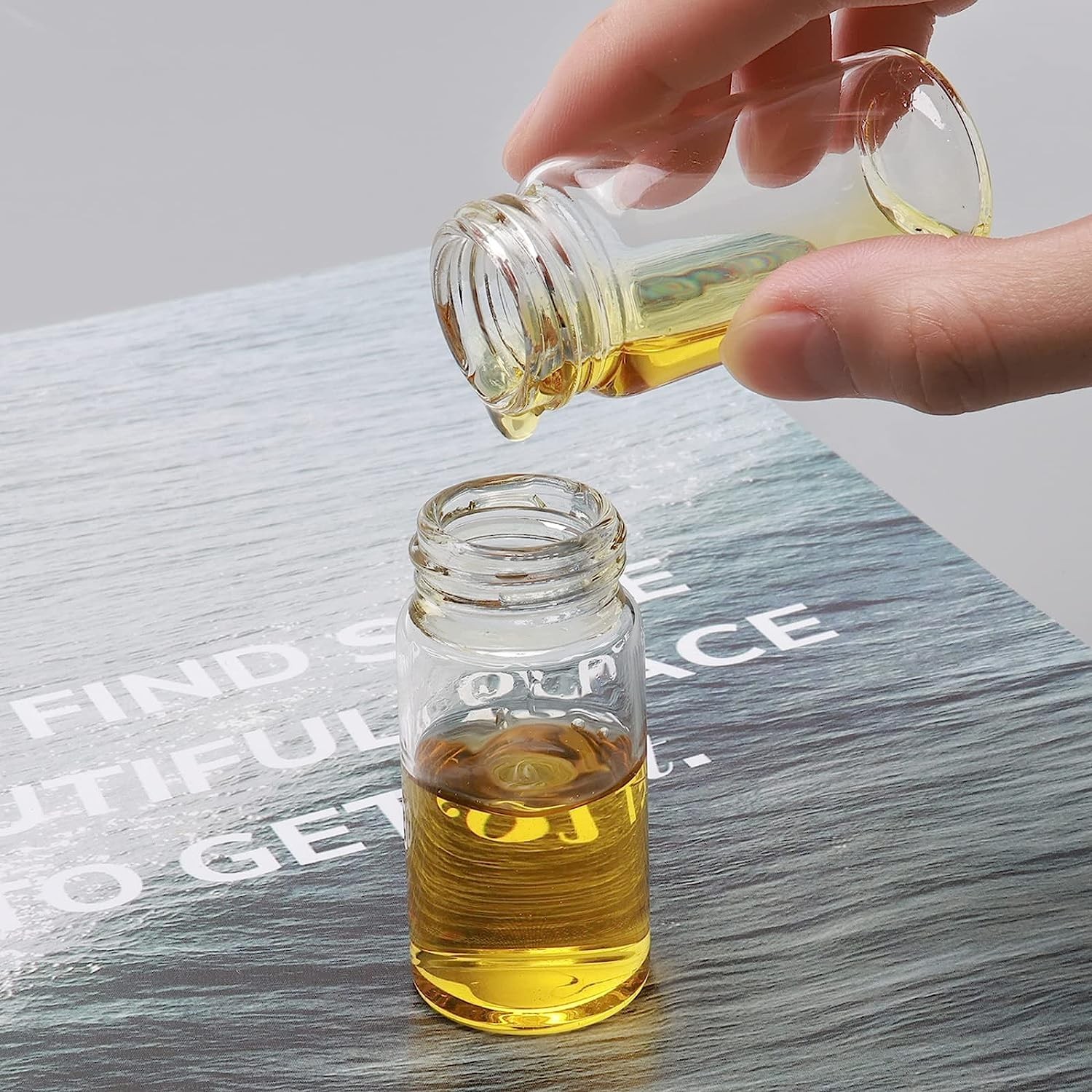 5 Dram Clear Sample Vials, Small Liquid Glass Vial, 20ml Borosilicate Glass E…