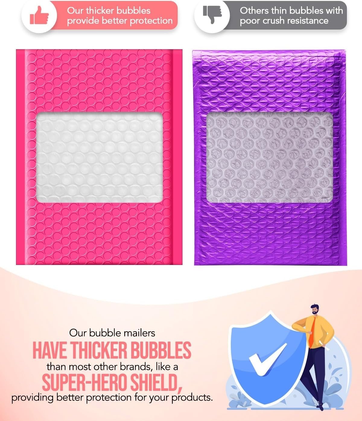 100x Poly Bubble Mailers Padded Envelope Mailing Bags 50 Pink & 50 Teal