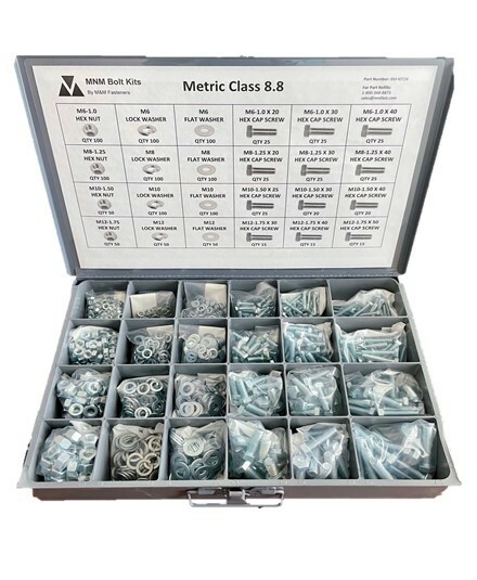 1,260 piece Metric Class 8.8 Nut Bolt & Washer Assortment – M6 M8 M10 M12