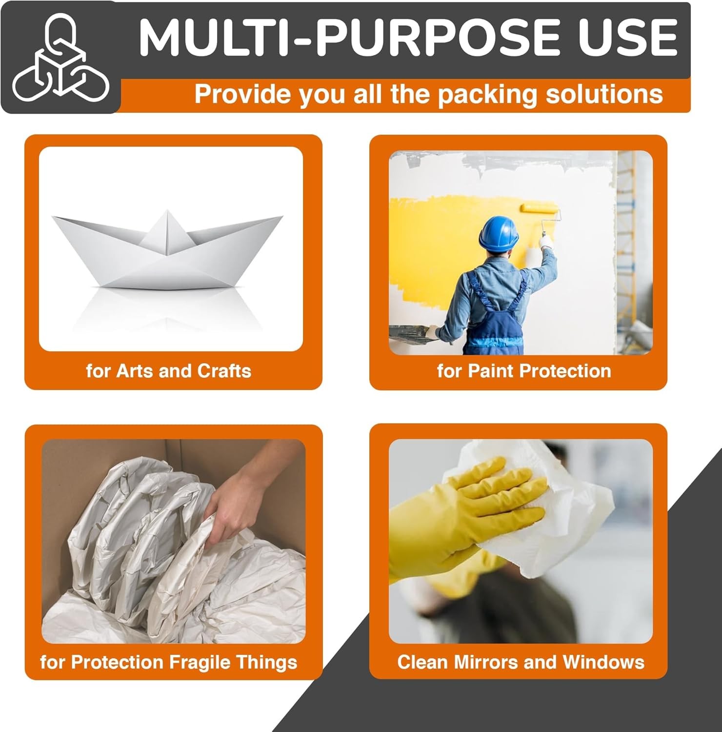 White Tissue Paper 15″ x 20″ 20″ x 30″ Packing Wrapping Cushioning Void Fill