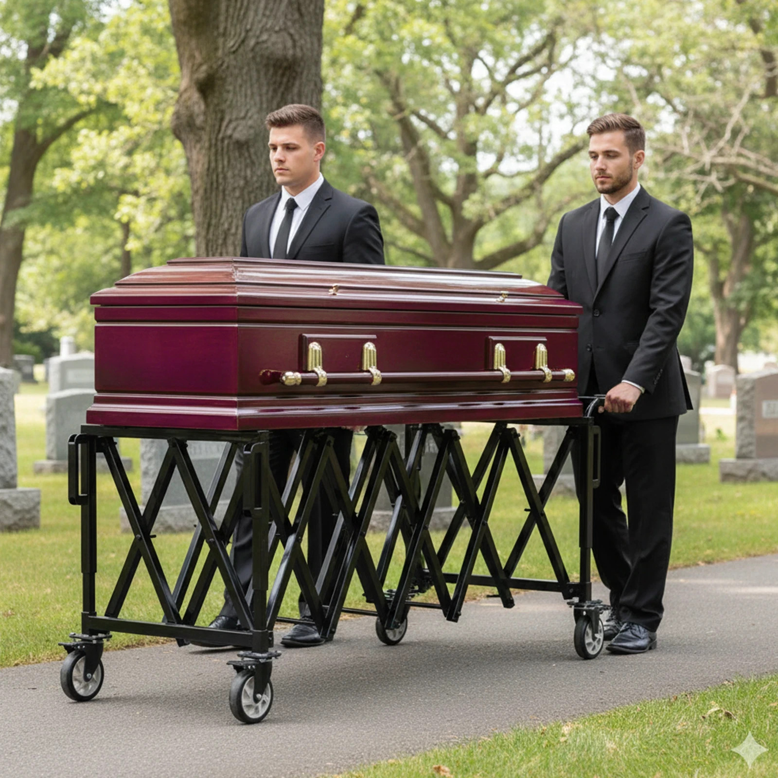 992 Lbs Heavy Duty Funeral Casket Cart Foldable Mortuary Stretcher Stand with Wh