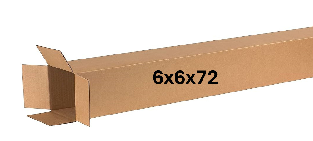 6″ x 6″ x 72″ CARDBOARD BOX – 200 lb – SINGLE BOX – TALL