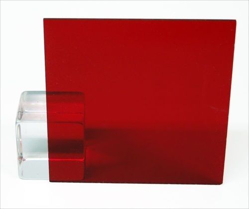 1/4″ Transparent Dark Red Acrylic Plexiglass Sheet 12″ x 12″ Cast Acrylic AZM