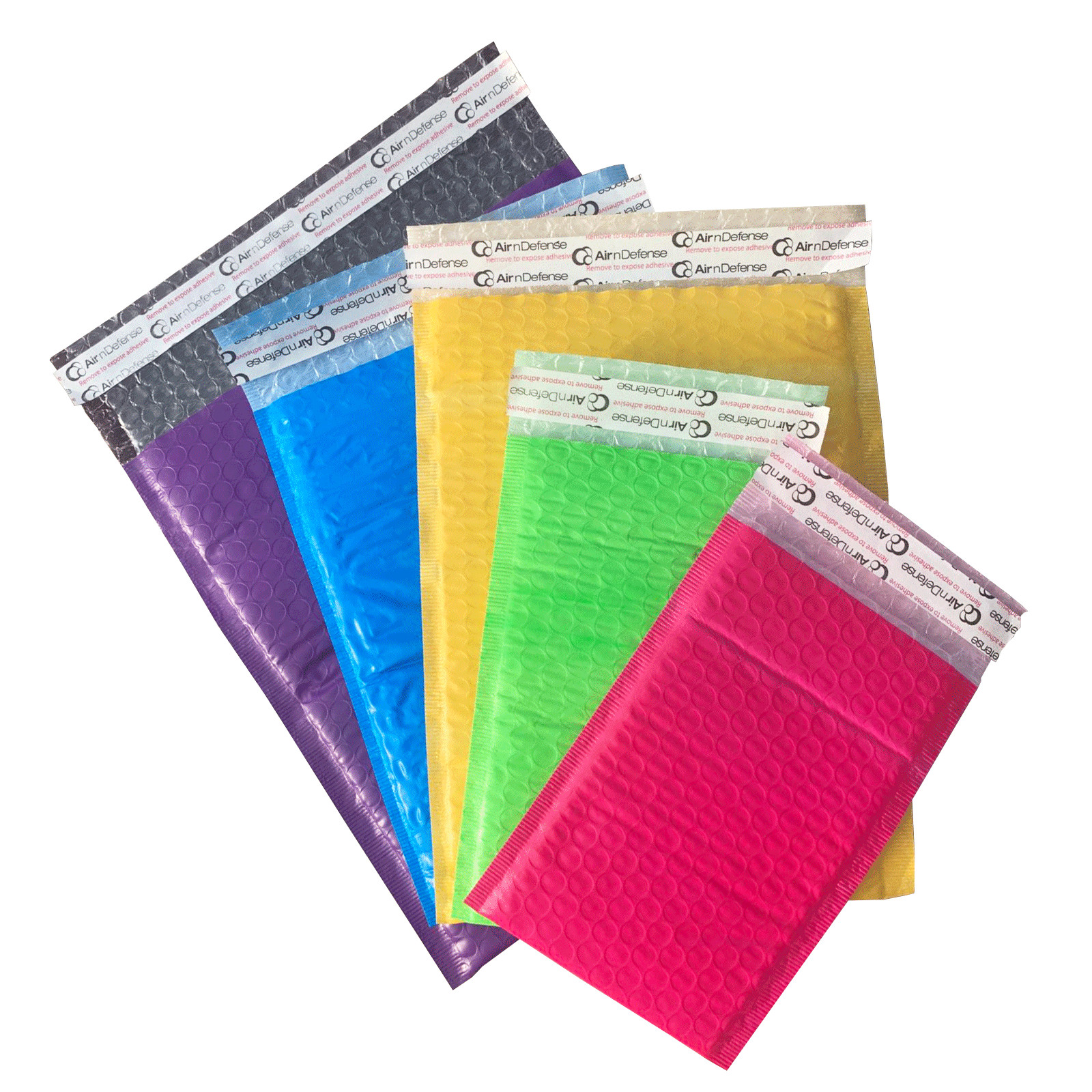 AirnDefense Poly Bubble Mailers Envelope #000 4×8 #0 6.5×10 #2 8.5×12 #5 10.5×16