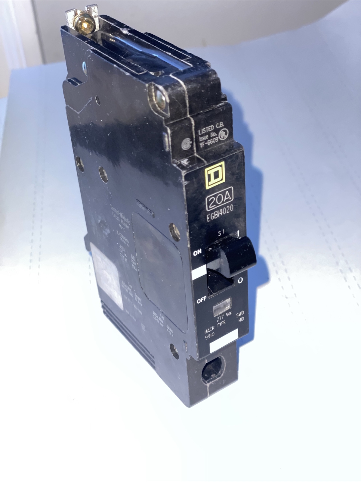 Square D EGB14020 20A, 1P, 277V Bolt-on Circuit Breaker 35kA@277V