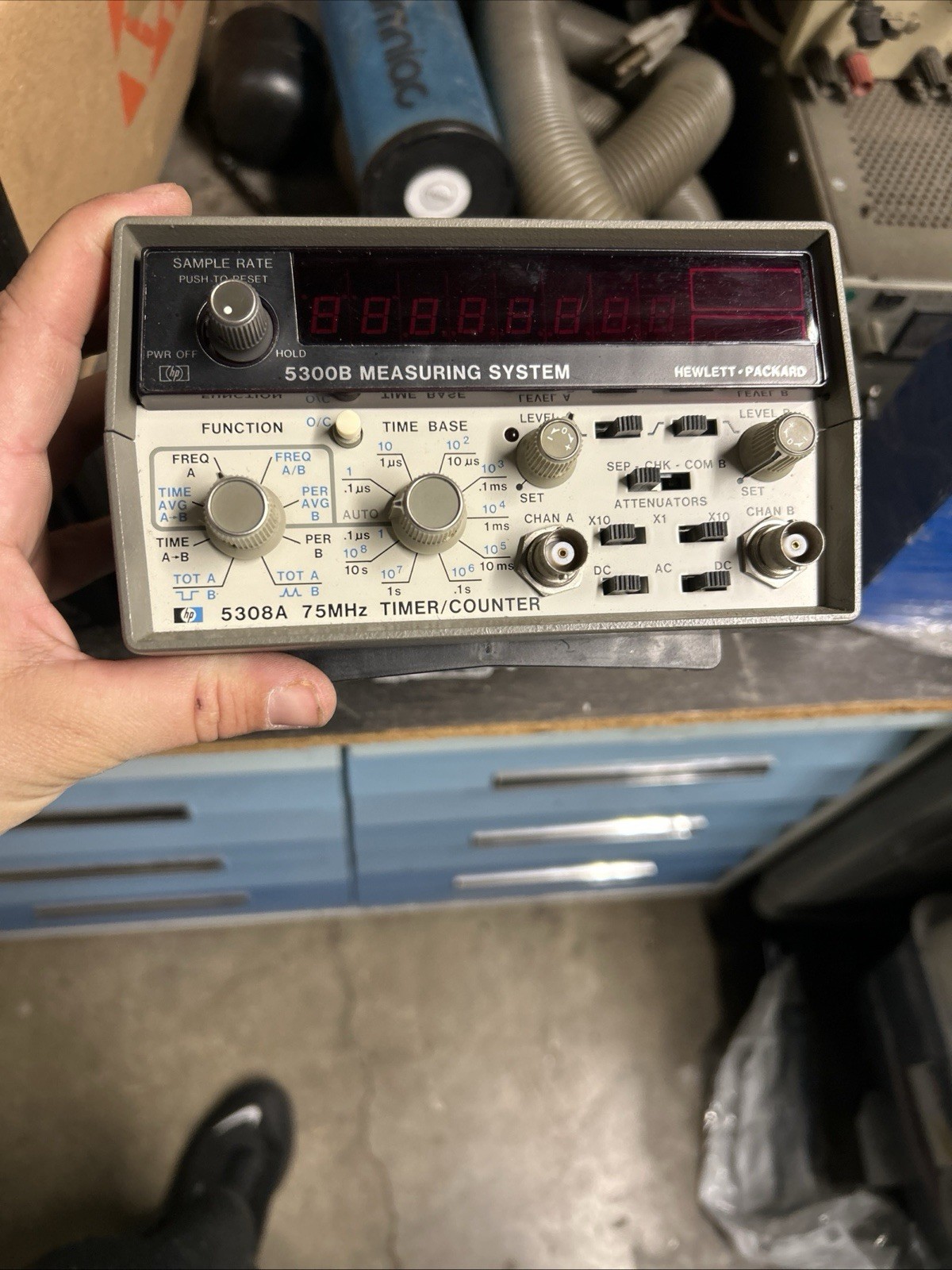 KEYSIGHT AGILENT HP 5300B Measuring System + 5308A 75MHz Timer Counter
