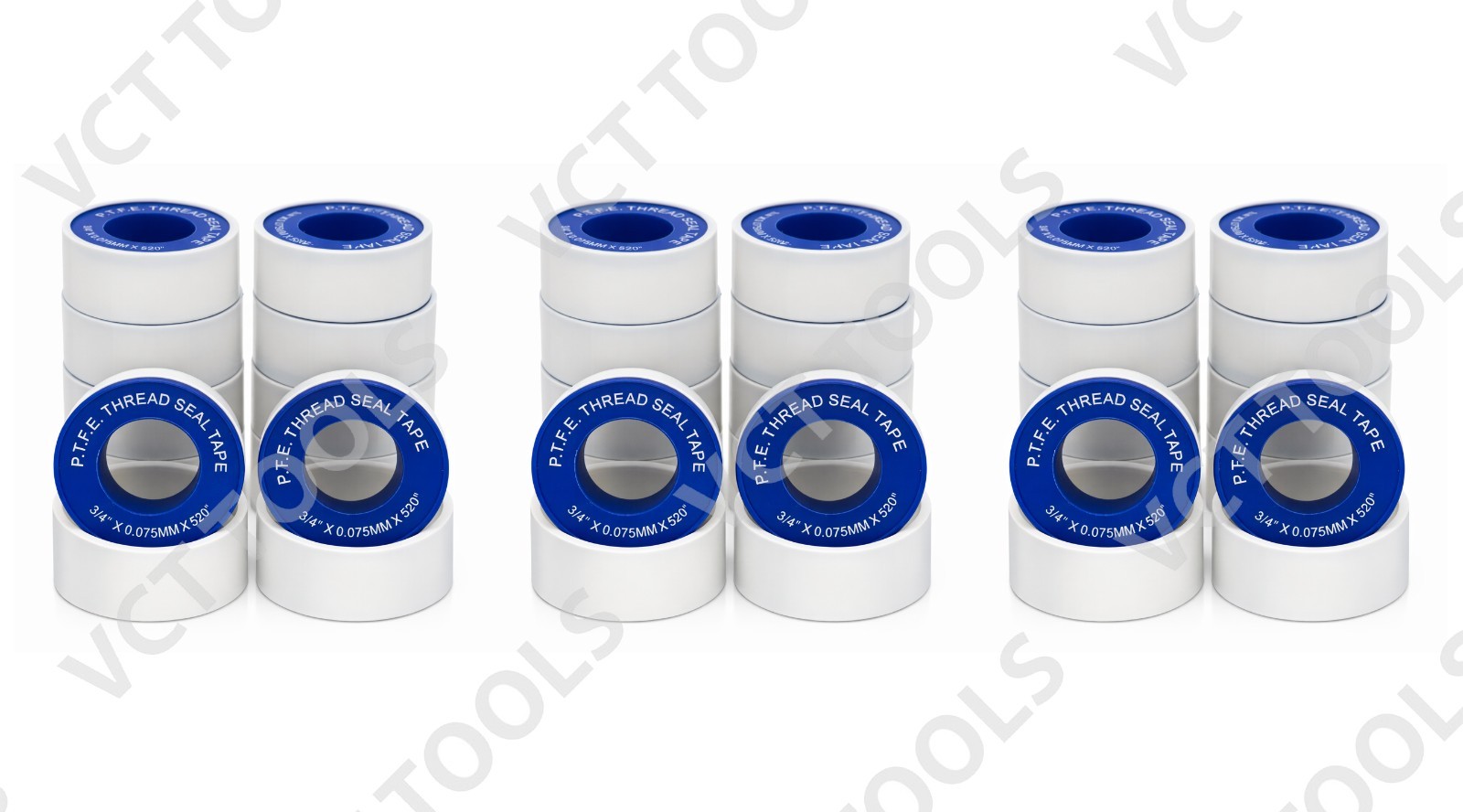 30‑Pack 3/4″ x 520″ Teflon Tape PTFE Thread Seal Tape Leak‑Proof Plumbing Rolls