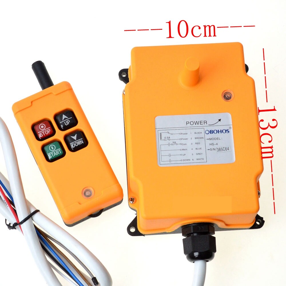 4 Key Electric Wireless Cordless Crane Radio Hoist Remote Control HS-4 1 Speed
