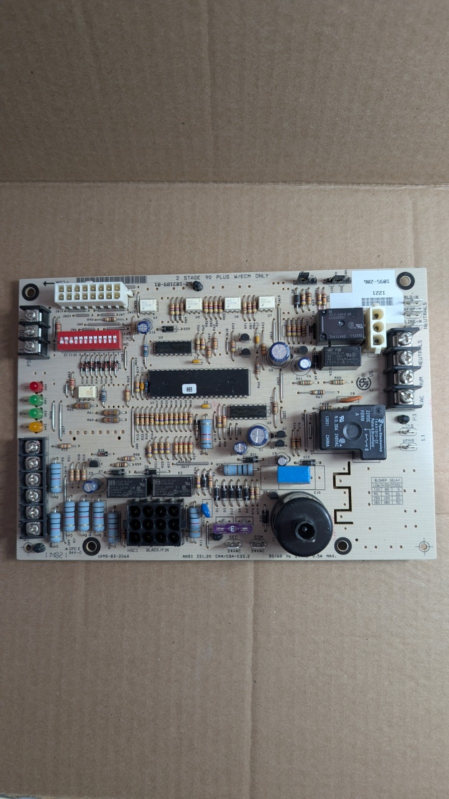 1095-206 Rheem Ruud Weather King 62-103189-01 Furnace Control Board Tested