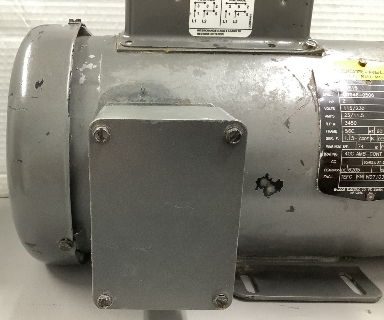 Baldor-Reliance CL3515 Industrial Motor 2HP 115/230VAC 3450RPM(R105)