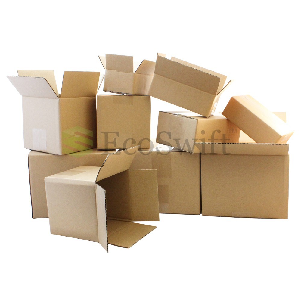 50-Box 3x3x3 EcoSwift Cardboard Packing Moving Shipping Box Corrugated Carton