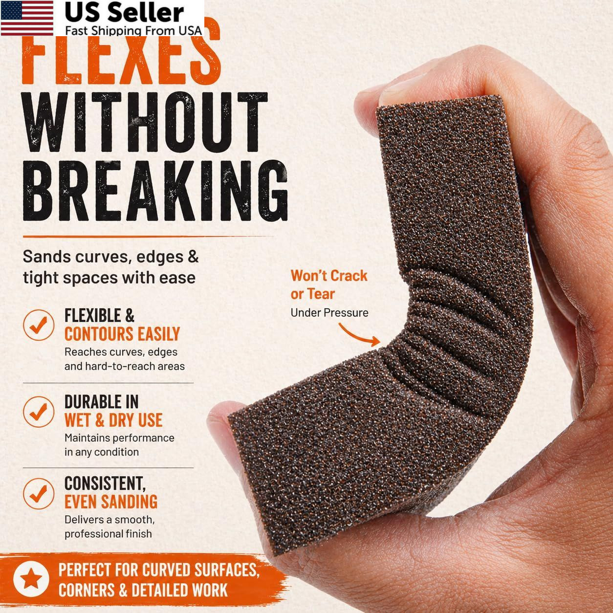 Sanding Sponge, 60/80/120/220 Grit 4-Pack with Assorted 4 Pack, Multicolor