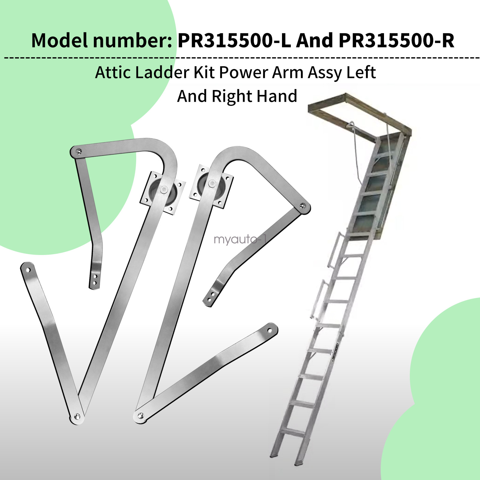 Left & Right Attic Ladder Kit Power Arm Assy Fits Louisville Ladder PR315500
