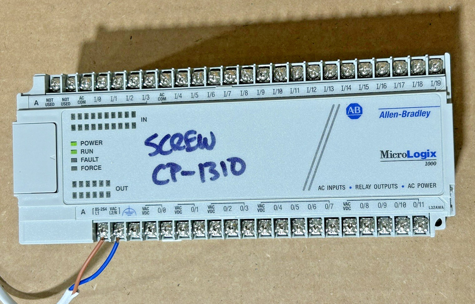 Allen-Bradley MicroLogix 1000 PLC Processor Module 1761-L32AWA Series E
