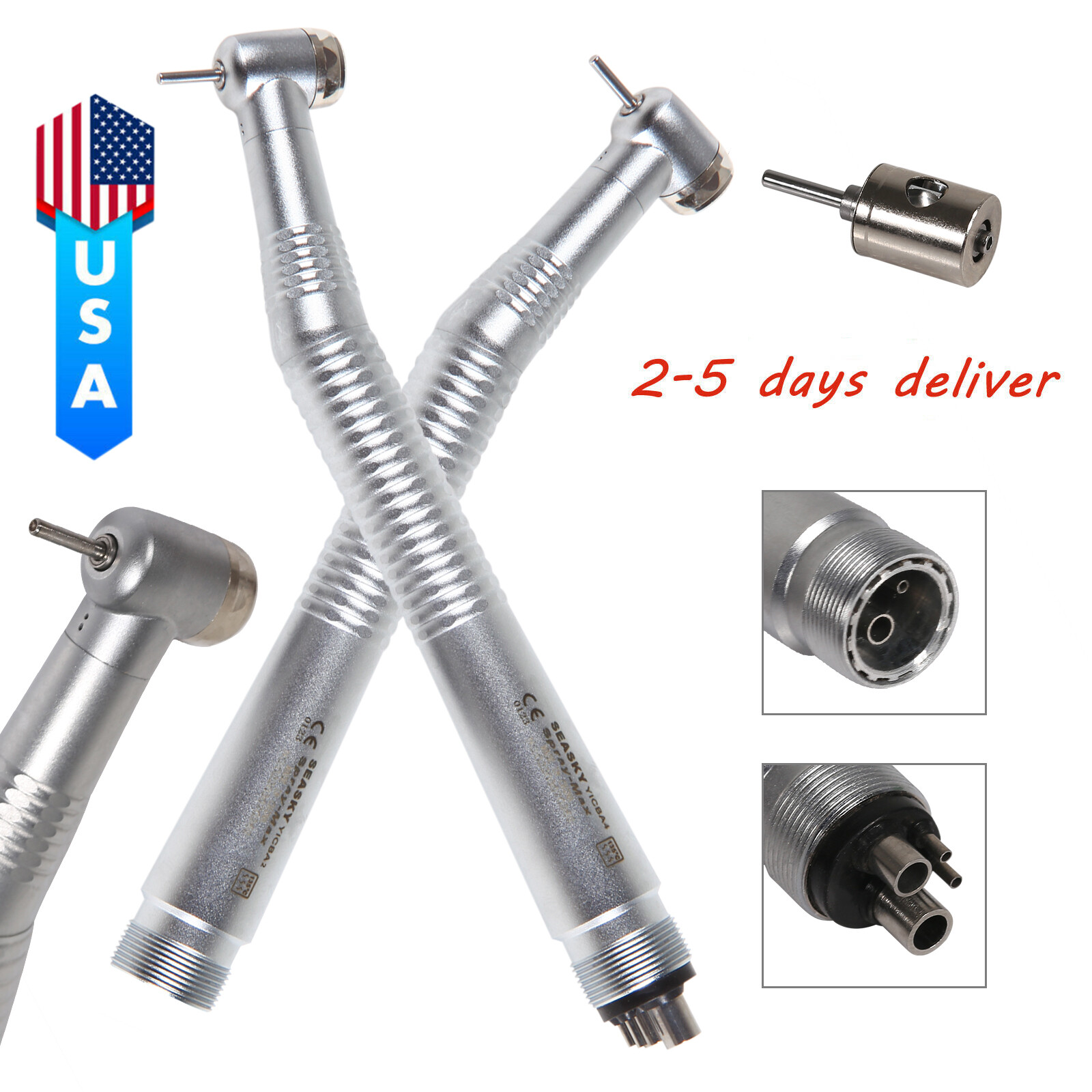 Seasky Dental NSK Style High Speed Turbine Handpiece Push 2/4 Holes Y1BA4/Y1BA2